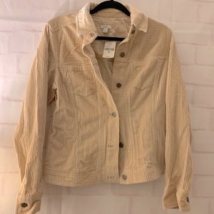 J.Jill Corduroy Jean Jacket Crushed Velvet Collar NWT